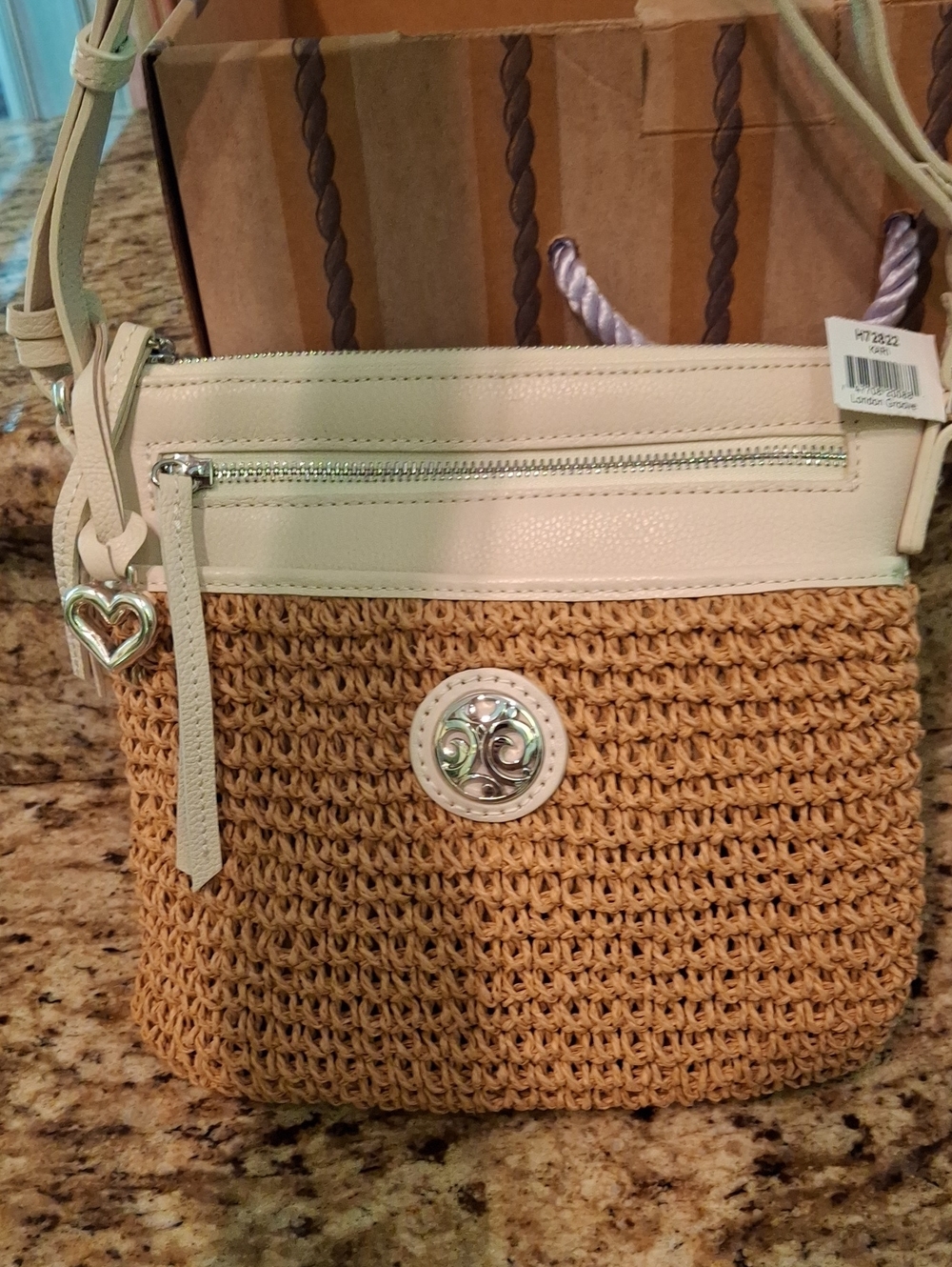 Brighton Woven Kari Crossbody w/Heart Charm-NIB W/Tags!!! - Picture 2 of 11